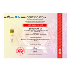 iso 14001 Europerf certificato